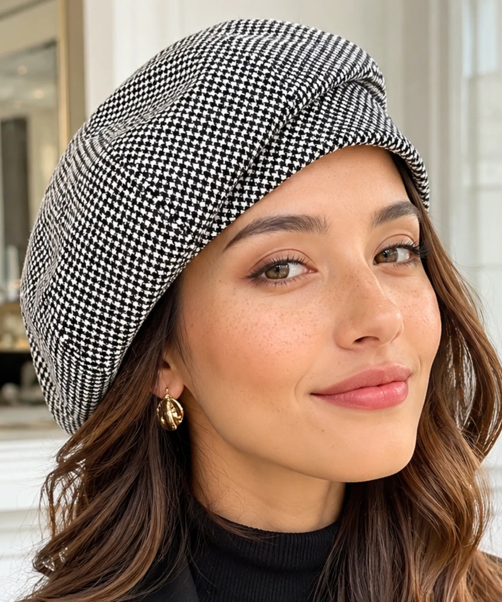 Comprar boina feminina francesa de lã clássica e elegante para inverno sofisticado e visual retrô chic barata em promoção ANELLIMN  