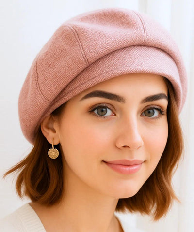 Comprar boina feminina francesa de lã clássica rosae elegante para inverno sofisticado e visual retrô chic em promoção ANELLIMN
