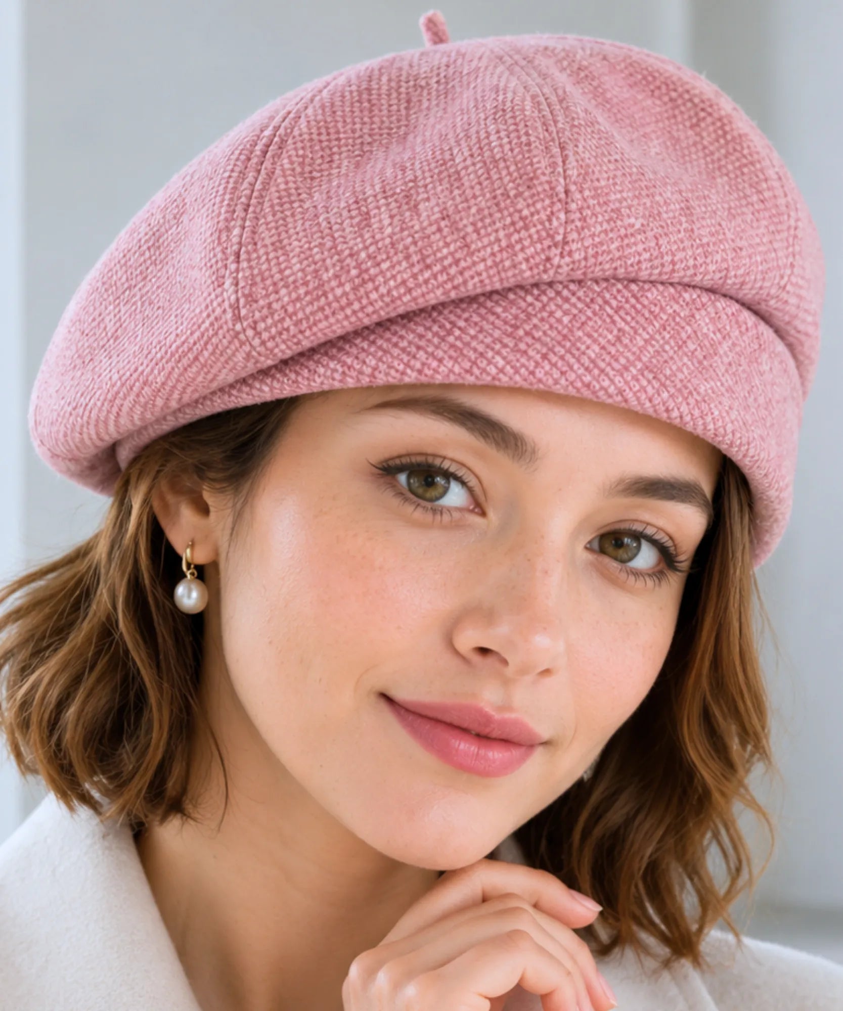 Comprar boina feminina francesa de lã clássica e elegante para inverno sofisticado e visual retrô chic barata em promoção ANELLIMN  