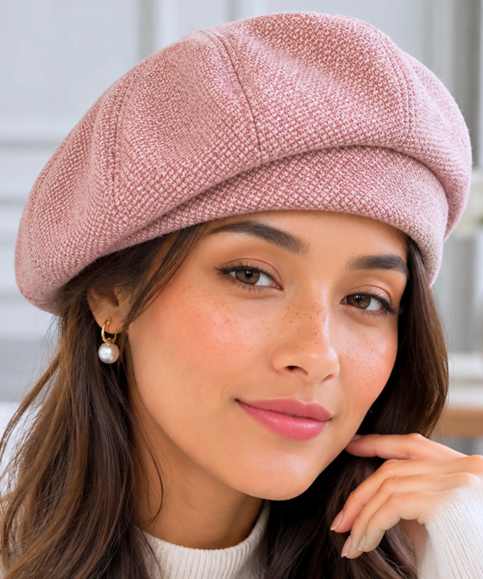 Comprar boina feminina francesa de lã clássica e elegante para inverno sofisticado e visual retrô chic barata em promoção ANELLIMN  
