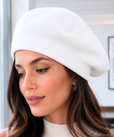 Comprar boina feminina francesa de lã com cashmere elegante para looks de inverno e meia estação barata em promoção ANELLIMN