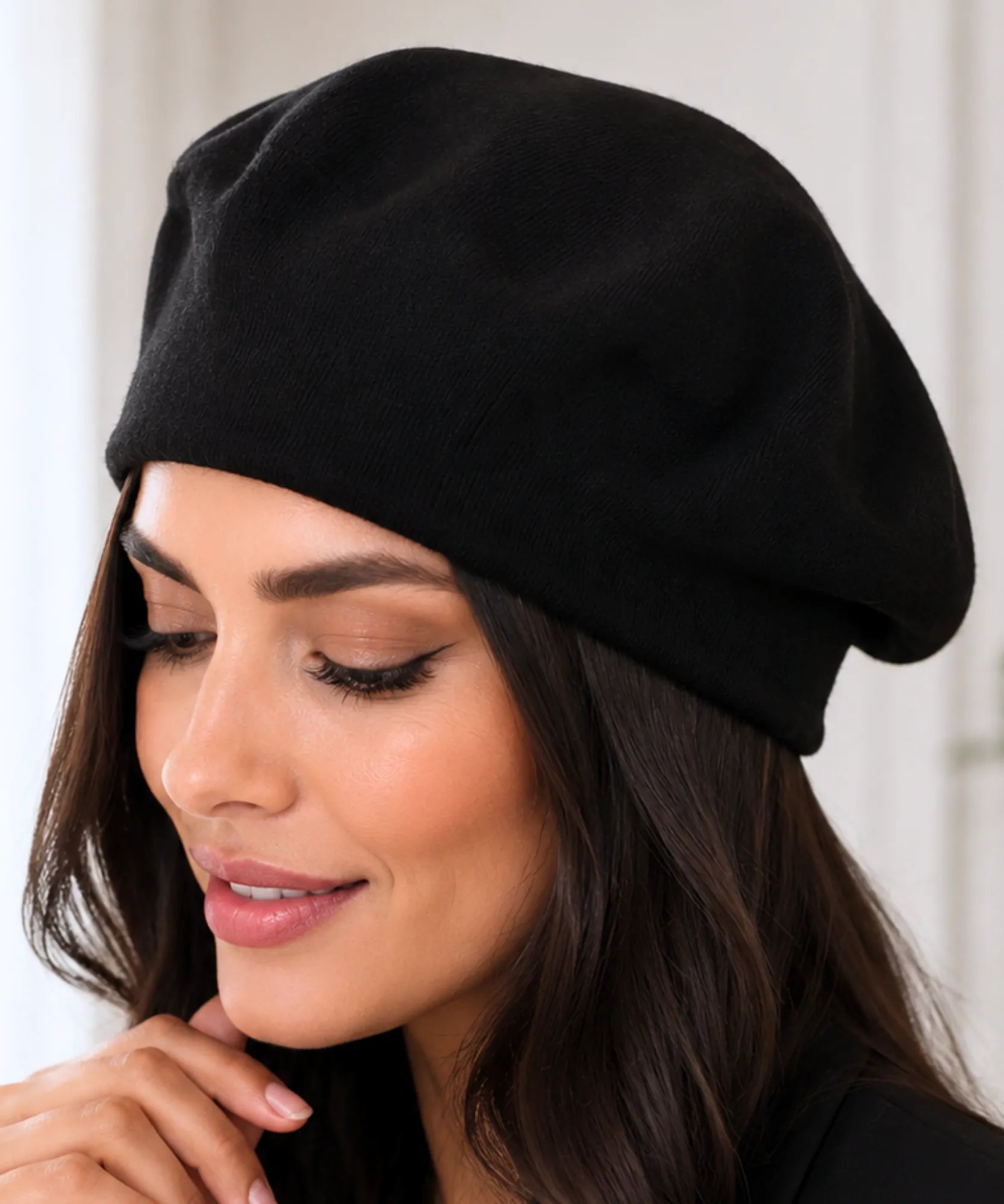 Comprar boina feminina francesa de lã com cashmere elegante para looks de inverno e meia estação barata em promoção ANELLIMN