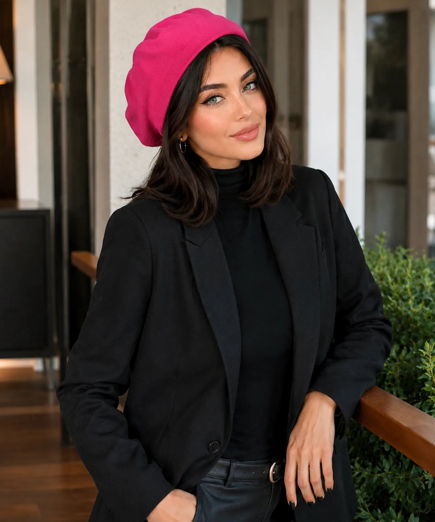 Comprar boina feminina francesa de lã com cashmere elegante para looks de inverno e meia estação barata em promoção ANELLIMN