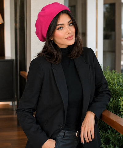 Comprar boina feminina francesa de lã com cashmere elegante para looks de inverno e meia estação barata em promoção ANELLIMN
