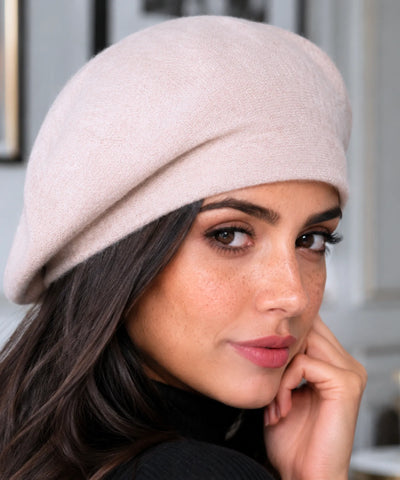 Comprar boina feminina francesa de lã com cashmere elegante para looks de inverno e meia estação barata em promoção ANELLIMN