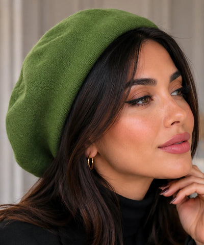Comprar boina feminina francesa de lã com cashmere elegante para looks de inverno e meia estação barata em promoção ANELLIMN