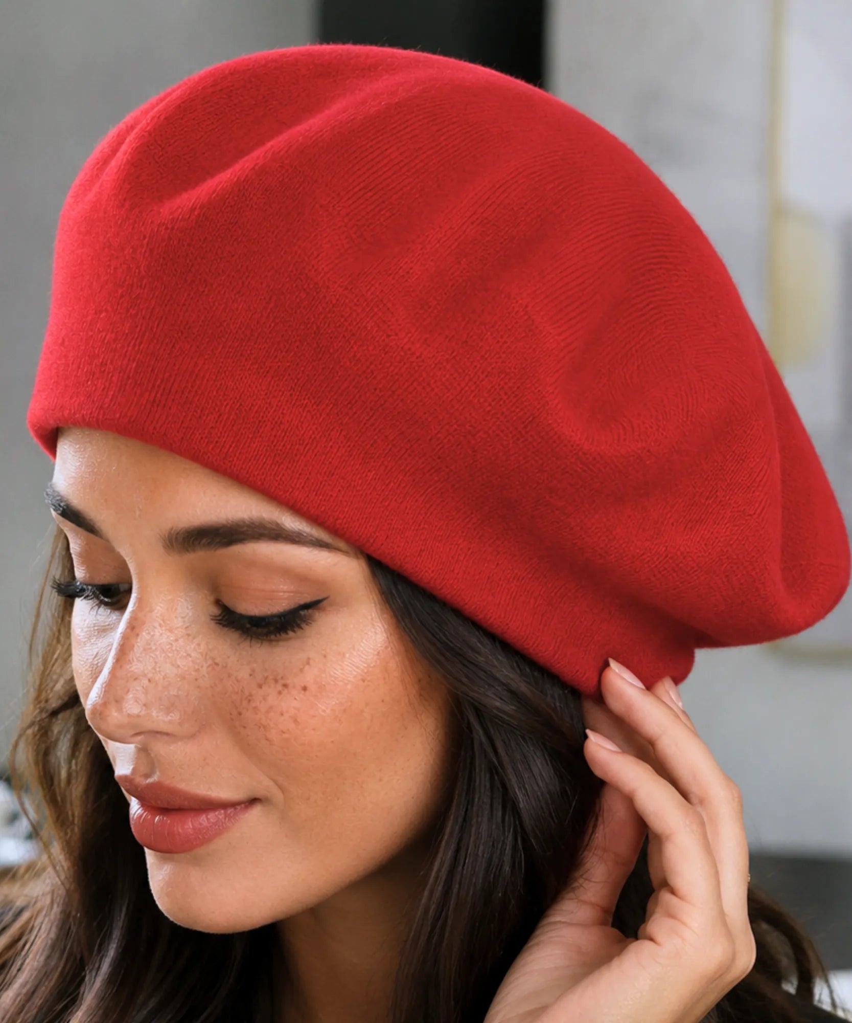 Comprar boina feminina francesa de lã com cashmere elegante para looks de inverno e meia estação barata em promoção ANELLIMN
