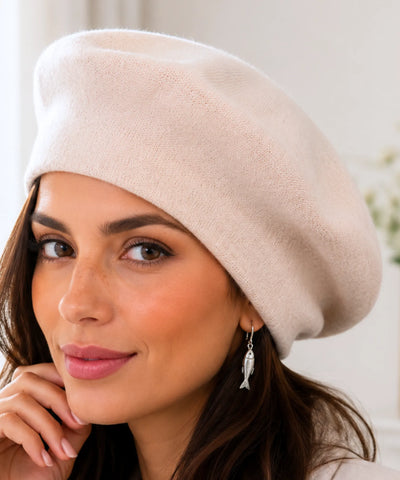 Comprar boina feminina francesa de lã com cashmere elegante para looks de inverno e meia estação barata em promoção ANELLIMN