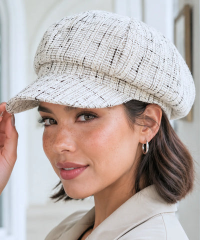 Comprar boina feminina inglesa xadrez de lã com aba europeu para looks urbanos de outono e inverno barato ANELLIMN