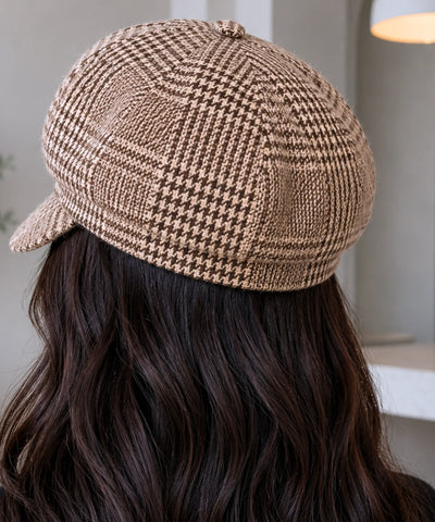 Comprar boina feminina inglesa xadrez de lã com aba europeu para looks urbanos de outono e inverno barato ANELLIMN