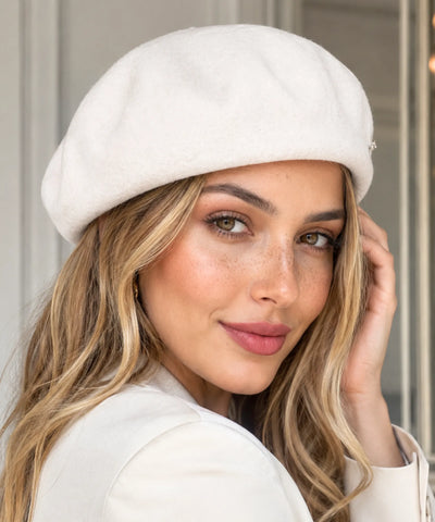 Comprar boina feminina italiana broche metálico elegante estilo francês inverno barato ANELLIMN