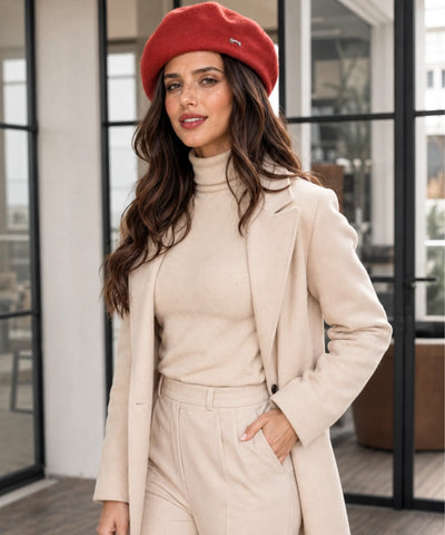 Comprar boina feminina italiana broche metálico elegante estilo francês inverno barato ANELLIMN