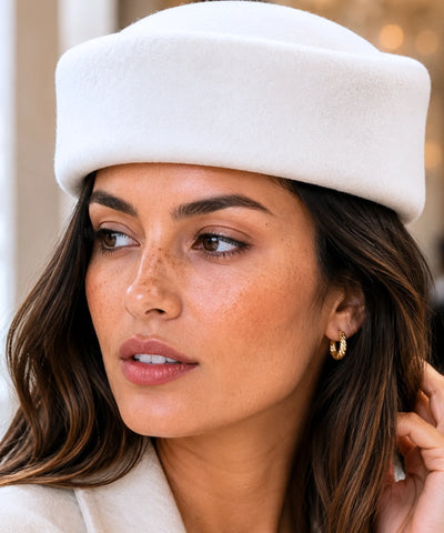 Comprar boina feminina italiana estilo aeromoça 100% lã forro cetim elegante inverno barata em promoção Anellimn
