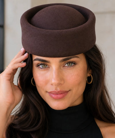 Comprar boina feminina italiana estilo aeromoça 100% lã forro cetim elegante inverno barata em promoção Anellimn