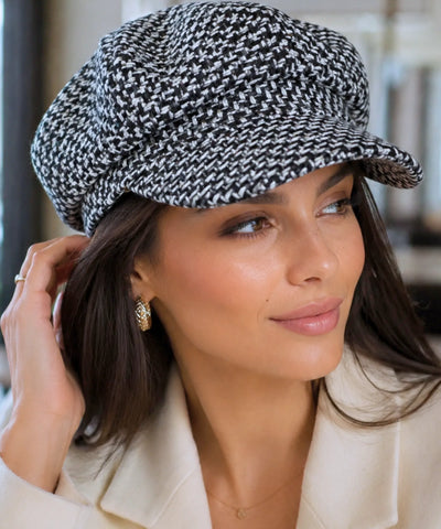 Comprar boina feminina tweed xadrez estilo inglês newsboy copa estruturada 8 painéis outono inverno barata em promoção Anellimn