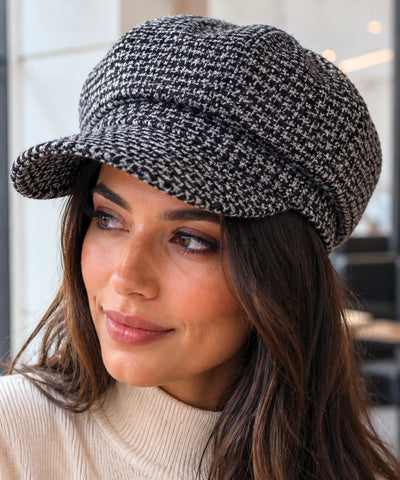 Comprar boina feminina tweed xadrez estilo inglês newsboy copa estruturada 8 painéis outono inverno barata em promoção Anellimn