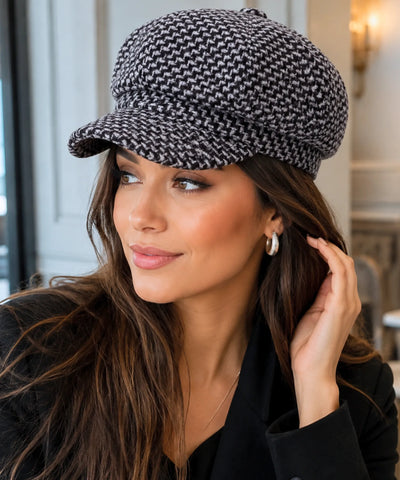 Comprar boina feminina tweed xadrez estilo inglês newsboy copa estruturada 8 painéis outono inverno barata em promoção Anellimn