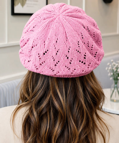 Boina Francesa Feminina Tricot Vazada Estilo Artista | Campbell