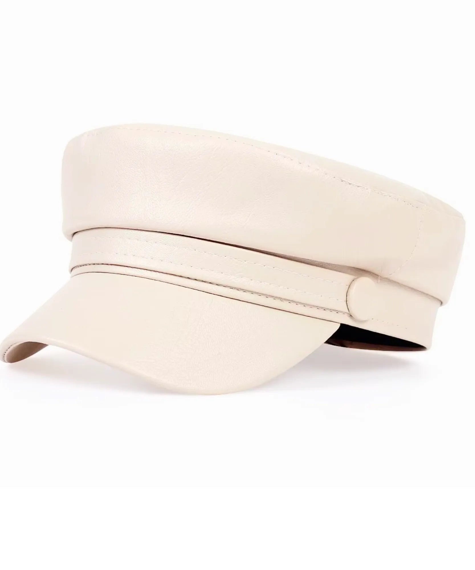 Comprar boina italiana feminina de couro aba reta estruturada estilo inglês capitã Peaky Blinders ANELLIMN