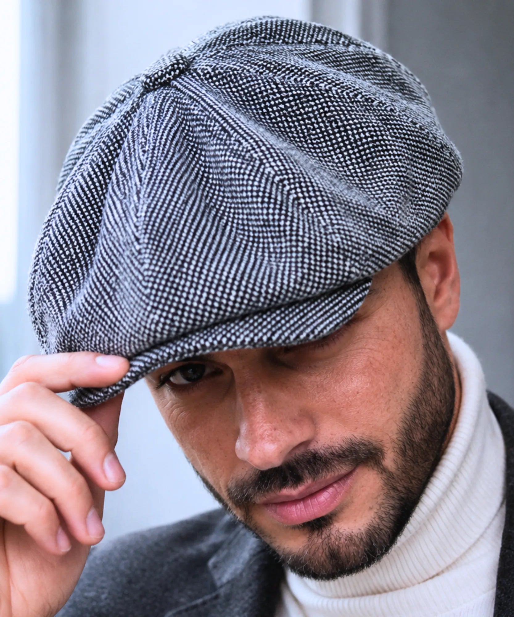 Comprar boina masculina tweed estilo inglês peaky blinders newsboy copa estruturada 8 painéis outono inverno barata em promoção Anellimn