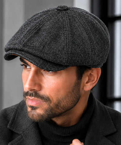 Comprar boina masculina tweed estilo inglês peaky blinders newsboy copa estruturada 8 painéis outono inverno barata em promoção Anellimn