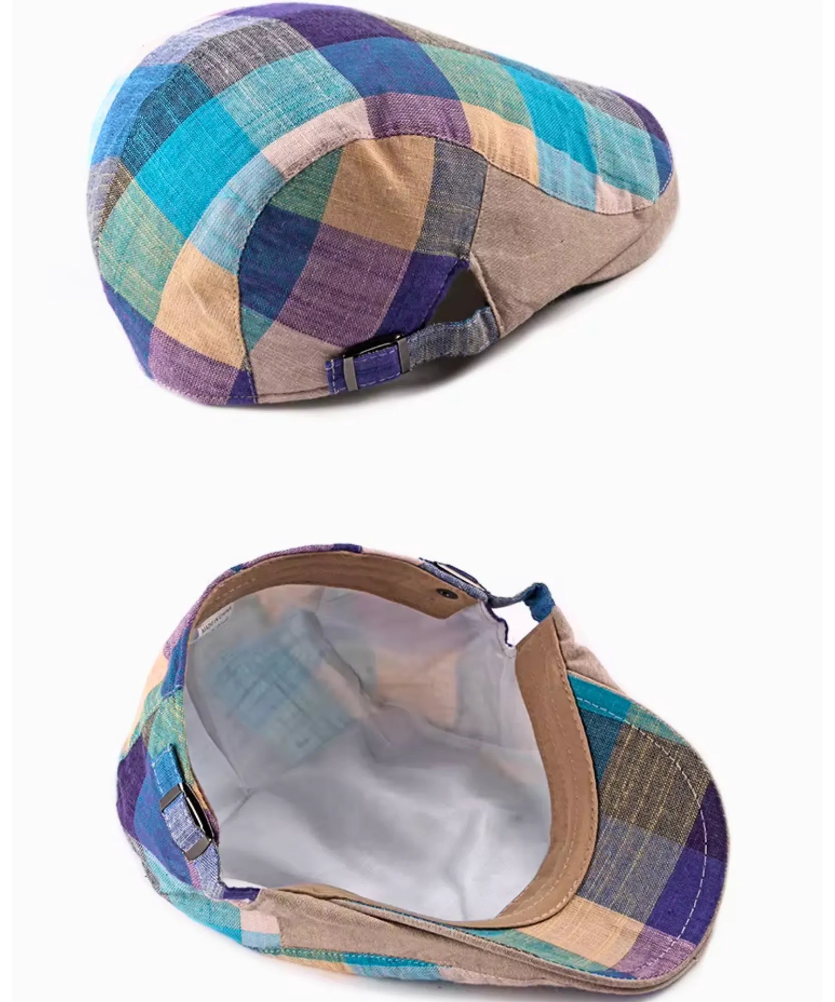 Comprar boina masculina xadrez azul forro interno barata Anellimn