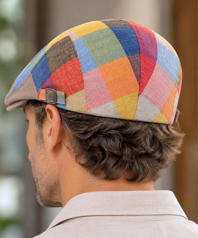 Comprar boina masculina xadrez colorido copa leve barata Anellimn