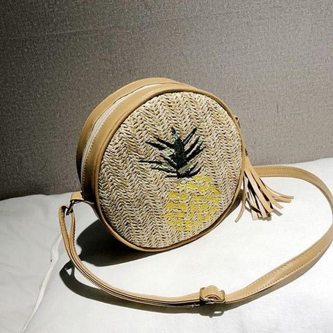 Anellimn bolsa de madeira de palha bolsa rattan bolsa de praia