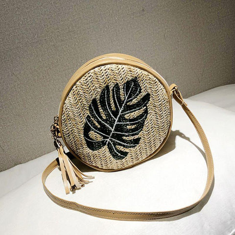 Anellimn bolsa de madeira de palha bolsa rattan bolsa de praia