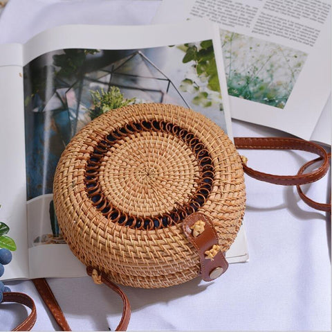 Bolsa de Palha Redonda Rattan | Marea - Anellimn