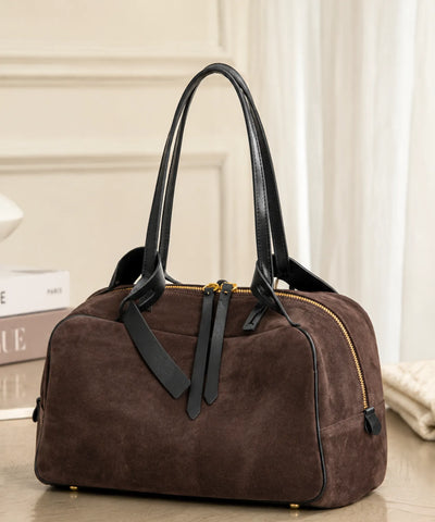Comprar Bolsa Feminina Grande Camurça Zíper Dourado Espaçosa barato e em promoção ANELLIMN