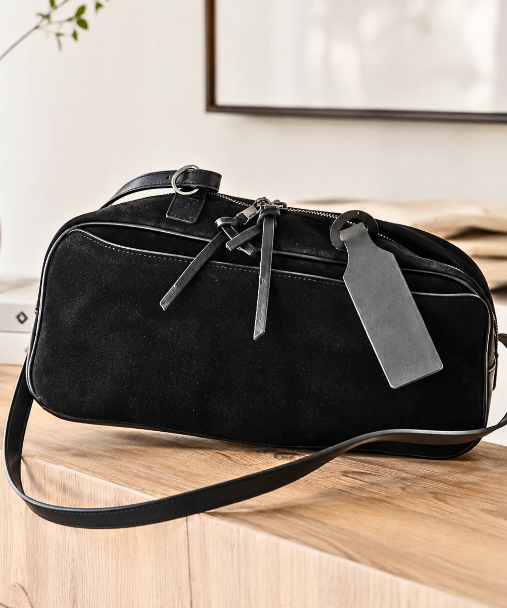 Comprar Bolsa Feminina Grande Camurça Zíper Dourado Espaçosa barato e em promoção ANELLIMN