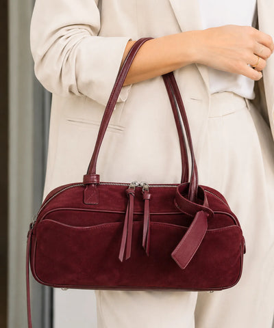 Comprar Bolsa Feminina Grande Camurça Zíper Dourado Espaçosa barato e em promoção ANELLIMN