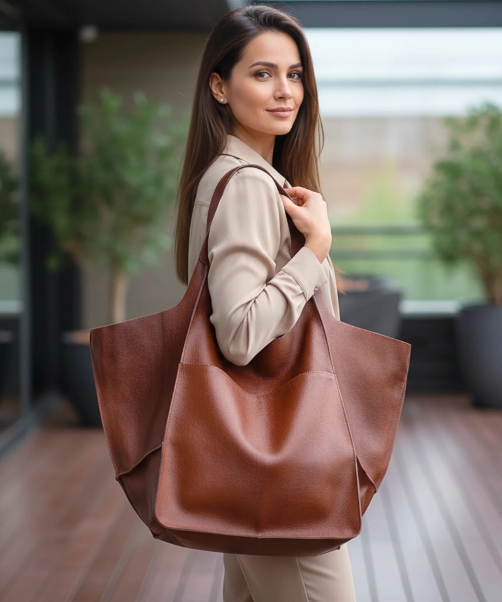  Comprar bolsa feminina grande tote couro alça larga espaçosa notebook trabalho viagem casual barato em promoção