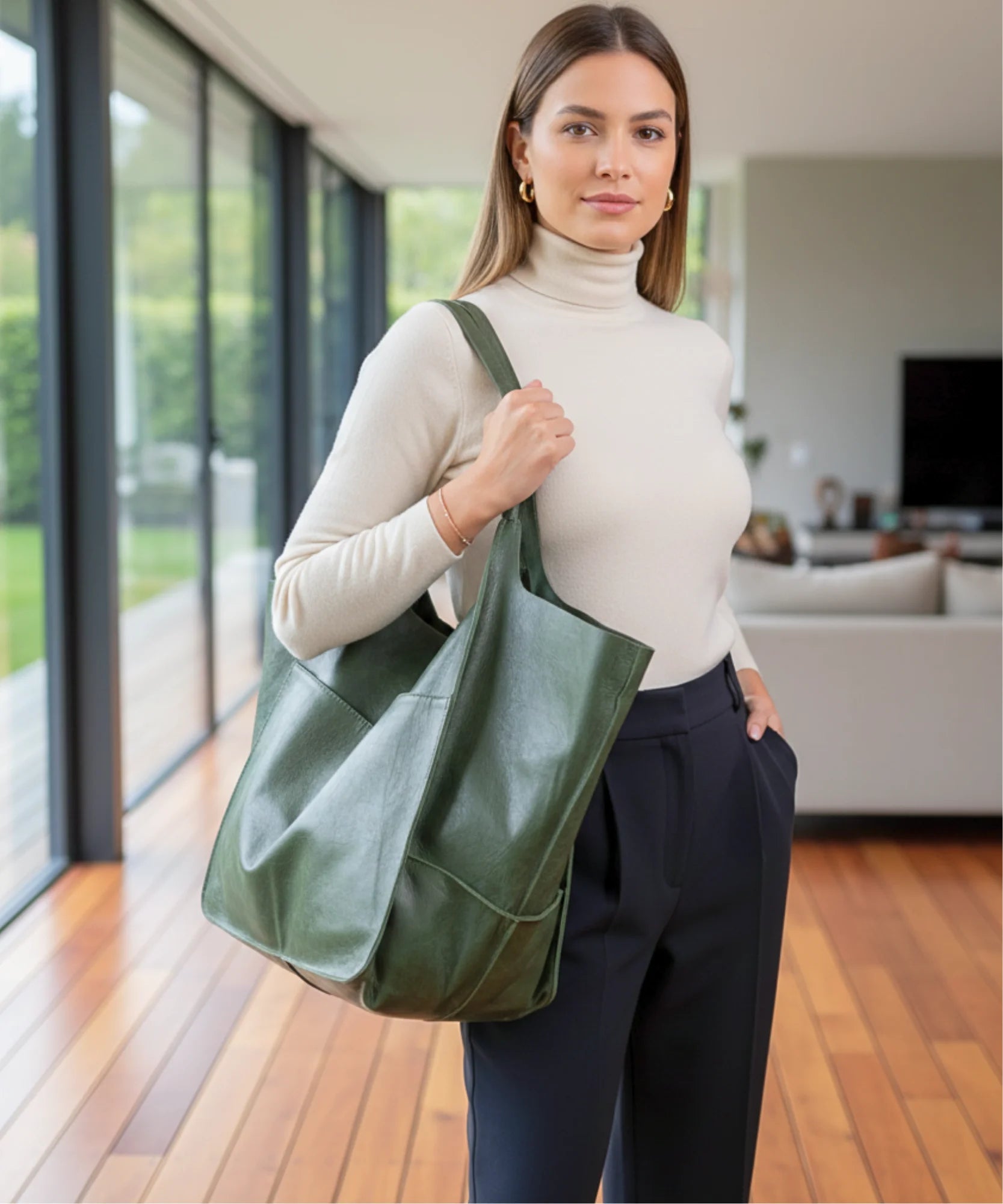  Comprar bolsa feminina grande tote couro alça larga espaçosa notebook trabalho viagem casual barato em promoção
