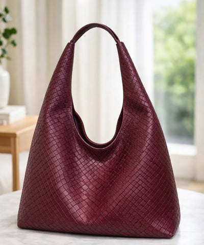 Comprar bolsa feminina média textura trançada hobo com alça ombro espaçosa barato ou em promoção