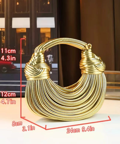 Comprar bolsa feminina transversal tiracolo com design fios torcidos metalizados estruturados barato ANELLIMN