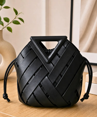 Comprar bolsa feminina transversal trançada preta em promoção Anellimn