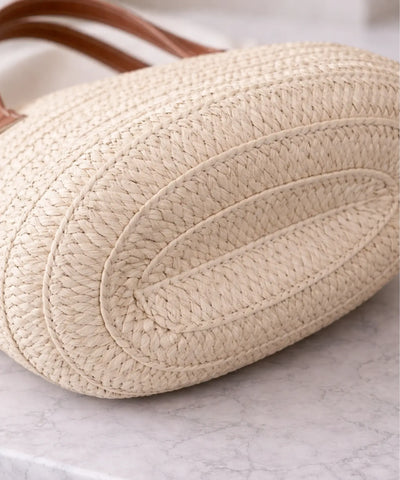 Comprar bolsa de praia feminina palha trançada com alças de couro grande tote sacola casual barato ANELLIMN