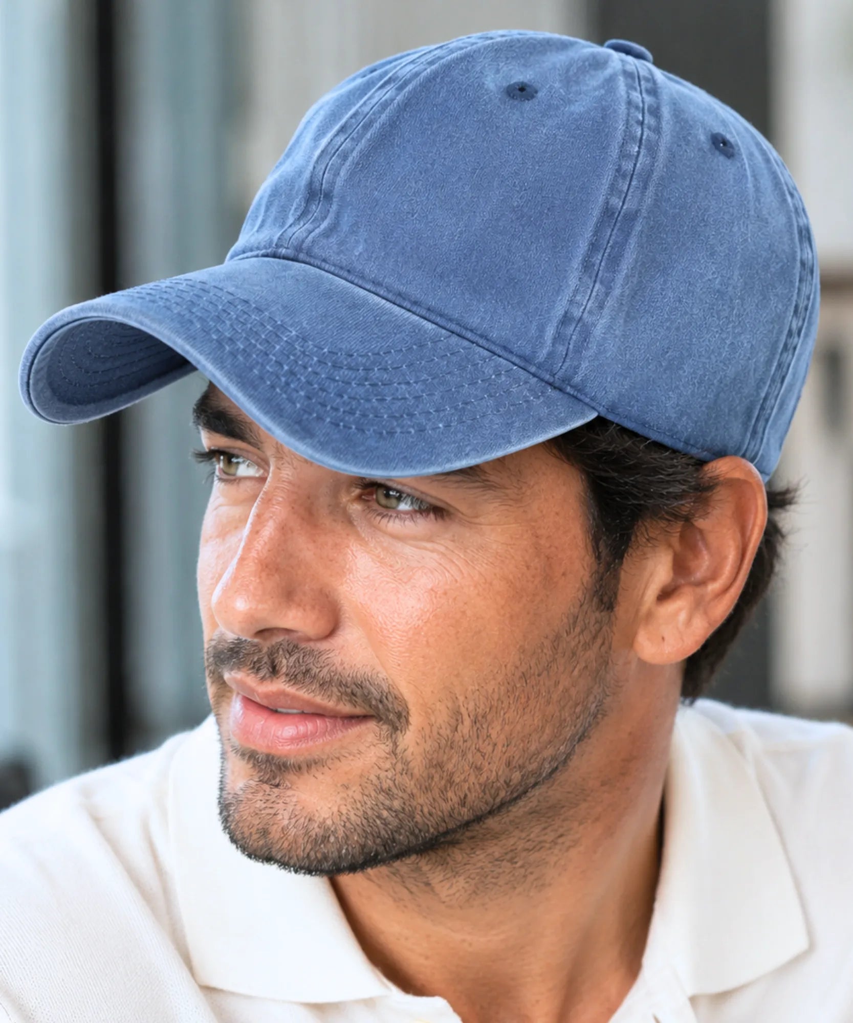 Boné masculino dad hat azul royal de algodão estonado