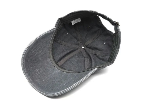 Boné masculino dad hat preto visto por dentro com faixa absorvente