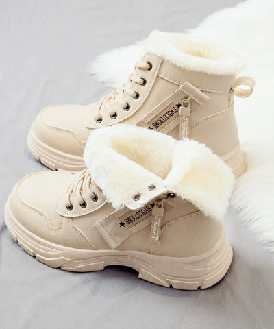Comprar bota cano curto feminina couro sintético forro pelinho inverno plataforma com zíper lateral barata