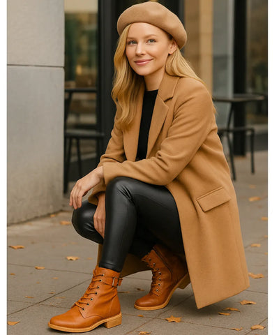 Bota Cano Médio Feminina Vintage Coturno | Leslo