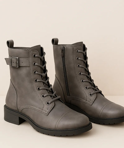 Bota Cano Médio Feminina Vintage Coturno | Leslo