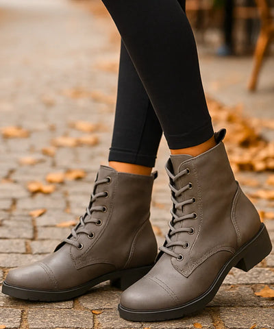 Bota Cano Médio Feminina Vintage Coturno | Leslo