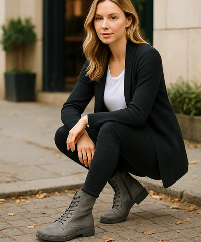Bota Cano Médio Feminina Vintage Coturno | Leslo