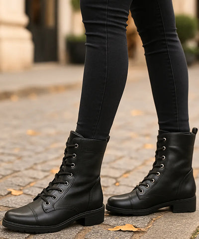 Bota Cano Médio Feminina Vintage Coturno | Leslo