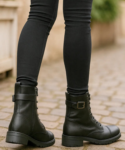 Bota Cano Médio Feminina Vintage Coturno | Leslo
