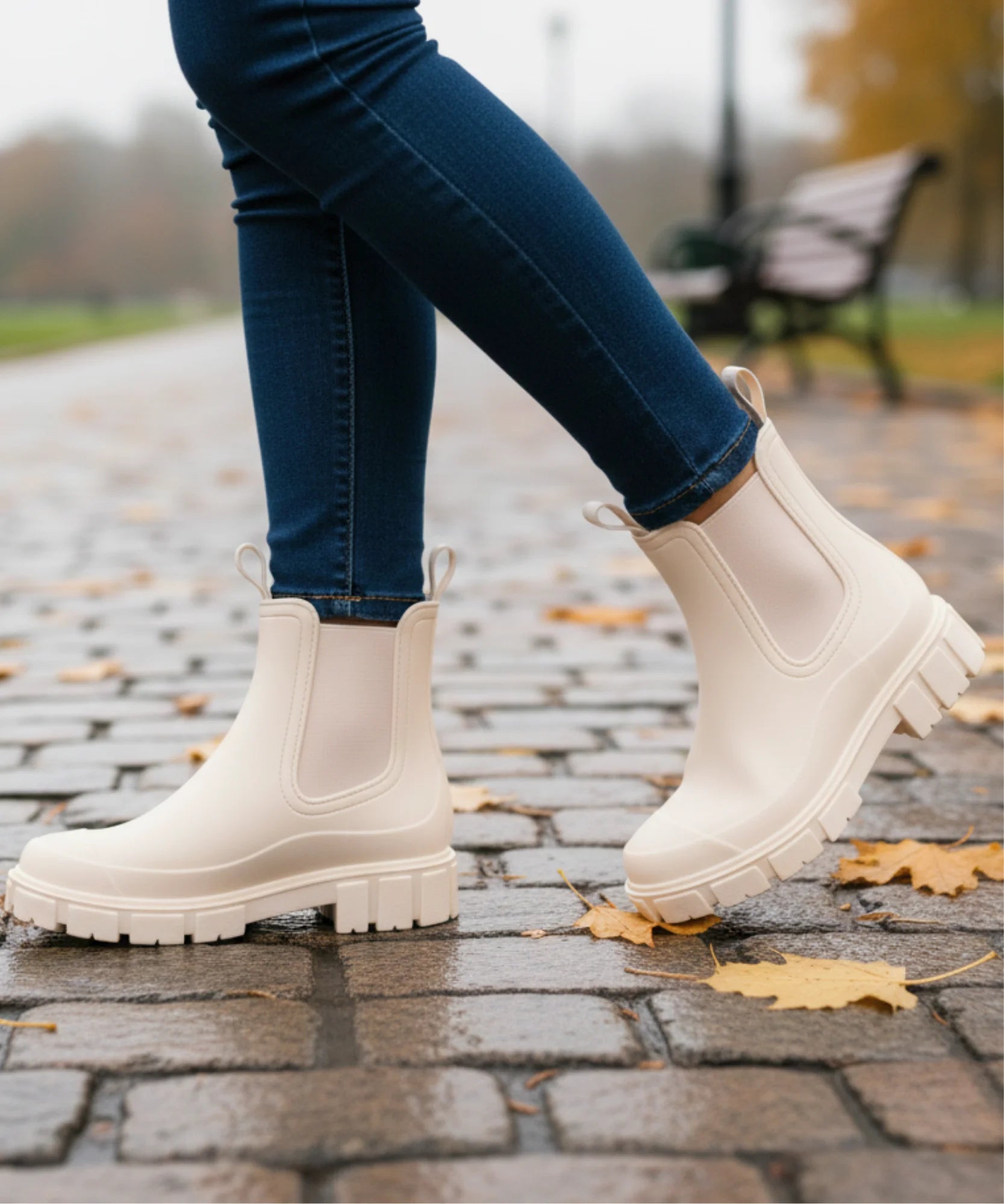  Comprar bota chelsea feminina impermeável cano curto solado tratorado confortável casual trabalho barato promoção