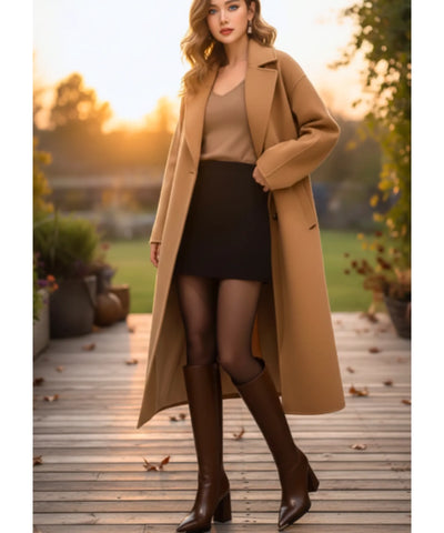 Comprar bota feminina cano alto de couro com bico fino metálico e salto bloco para looks elegantes no inverno e meia estação barato VIA MARTE